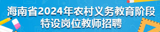海南省2024年农村义务教育阶段学校 特设岗位教师招聘